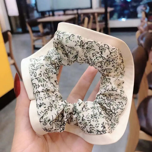 Oversized Floral Ruffled Scrunchies