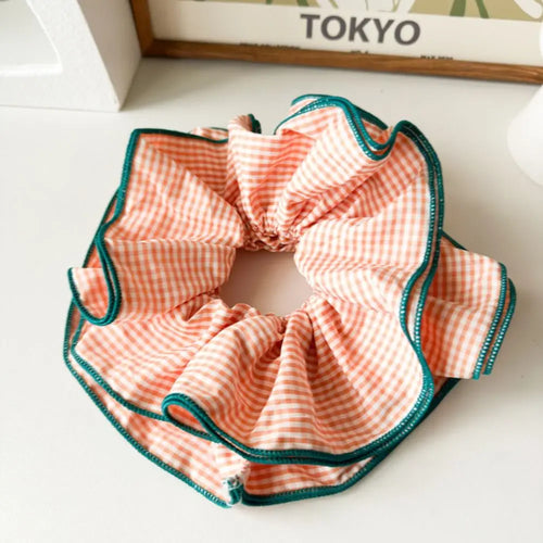 Oversized Big Hair Scrunchie - Plaid