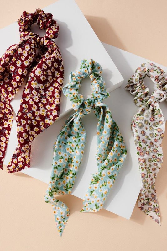 Hair Scrunchies with Scarf Tie