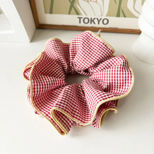 Oversized Big Hair Scrunchie - Plaid